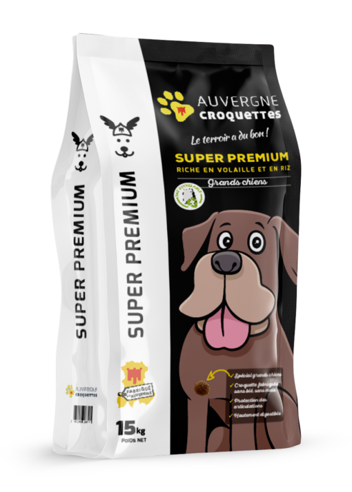 SUPER PREMIUM VOLAILLE/RIZ SANS CEREALES PAILLERES GRAND CHIEN 15KG
