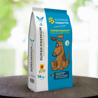 SUPER PREMIUM SAUMON/RIZ SANS CEREALES PAILLERES 14KG