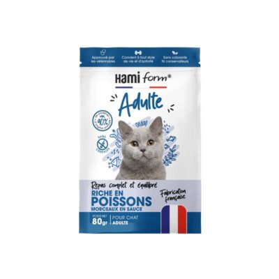 Hamiform - Repas complet pour chat – Au poisson – 80gr