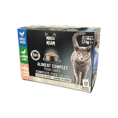 Émincés en sauce Miaou Miam 1,2kg (12x100g)