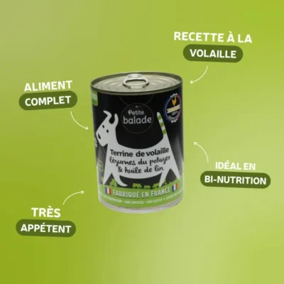 Petite Balade – Terrine Volaille & Légumes pour Chien – 400 g
