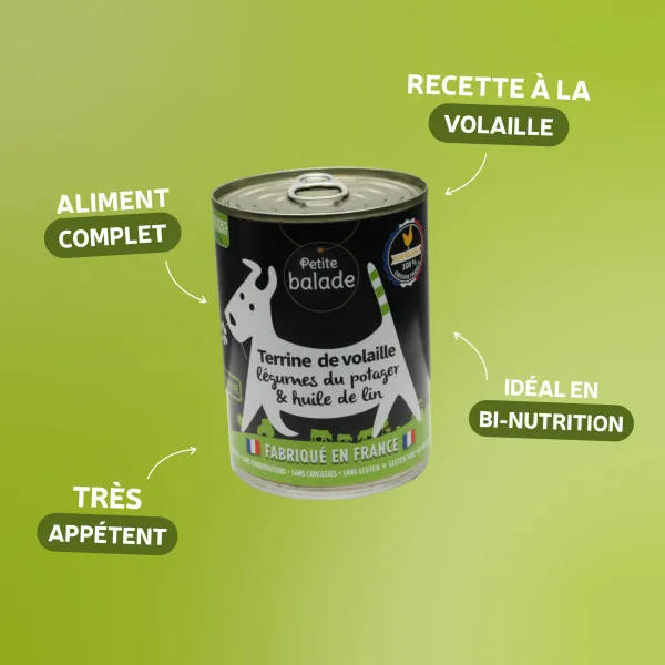 Petite Balade – Terrine Volaille & Légumes pour Chien – 400 g – Image 2