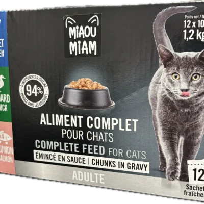 Boîte d'émincés en sauce pour chat