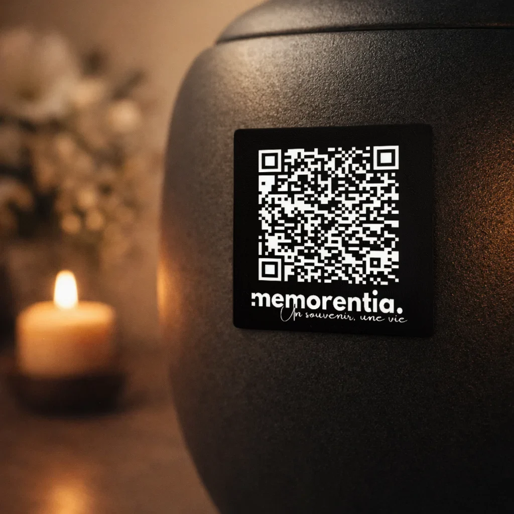Plaque souvenir avec QR code pour animal